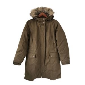 Eddie Bauer EB600 Goose Down Fill Power Weather Edge Hooded Winter Jacket Size L